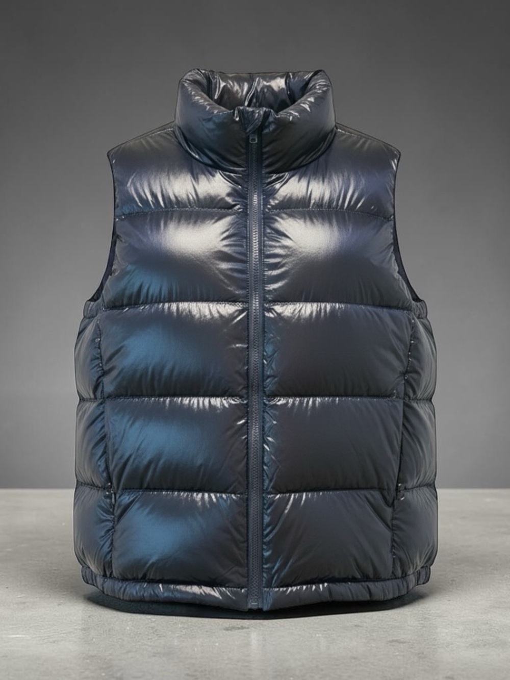 Uniqlo Glossy Deep Blue Puffer Vest
